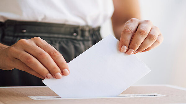 A cross in a ballot.